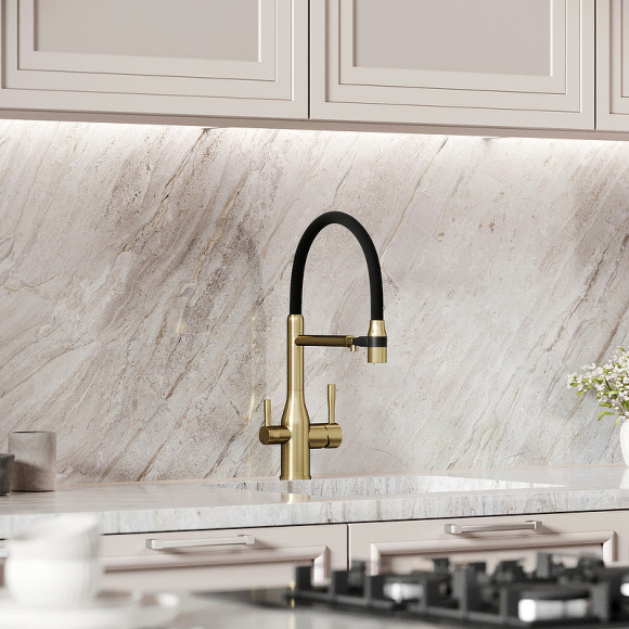 Смеситель для кухни Sancos Garda SC4009BG Золото брашированное Черный Смеситель для кухни Sancos Garda SC4009BG Золото брашированное Черный