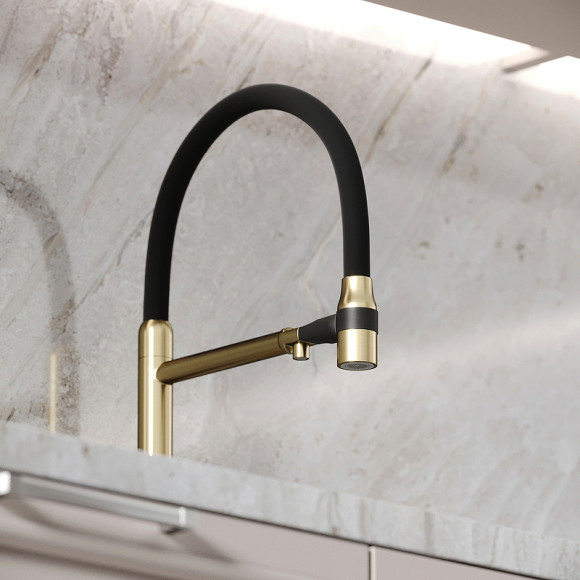 Смеситель для кухни Sancos Garda SC4009BG Золото брашированное Черный Смеситель для кухни Sancos Garda SC4009BG Золото брашированное Черный