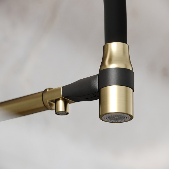 Смеситель для кухни Sancos Garda SC4009BG Золото брашированное Черный Смеситель для кухни Sancos Garda SC4009BG Золото брашированное Черный