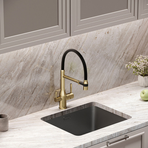 Смеситель для кухни Sancos Garda SC4009BG Золото брашированное Черный Смеситель для кухни Sancos Garda SC4009BG Золото брашированное Черный