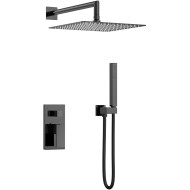 Душевая система Boheme Qubic 474-3-SGM Оружейная сталь глянцевая Душевая система Boheme Qubic 474-3-SGM Оружейная сталь глянцевая