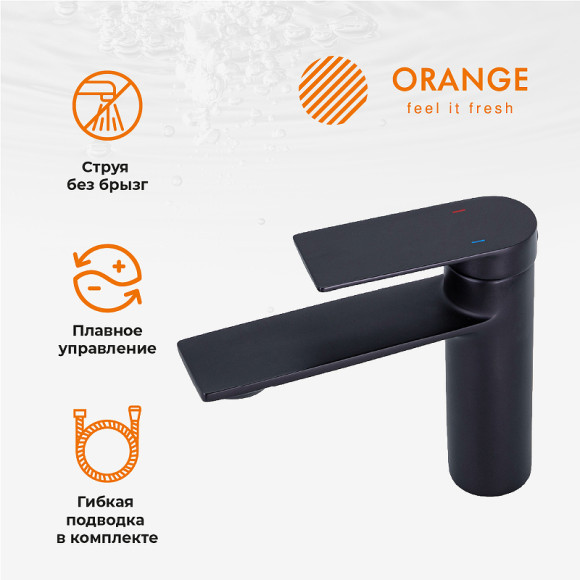 Смеситель для раковины Orange Berni M09-021b Черный матовый Смеситель для раковины Orange Berni M09-021b Черный матовый
