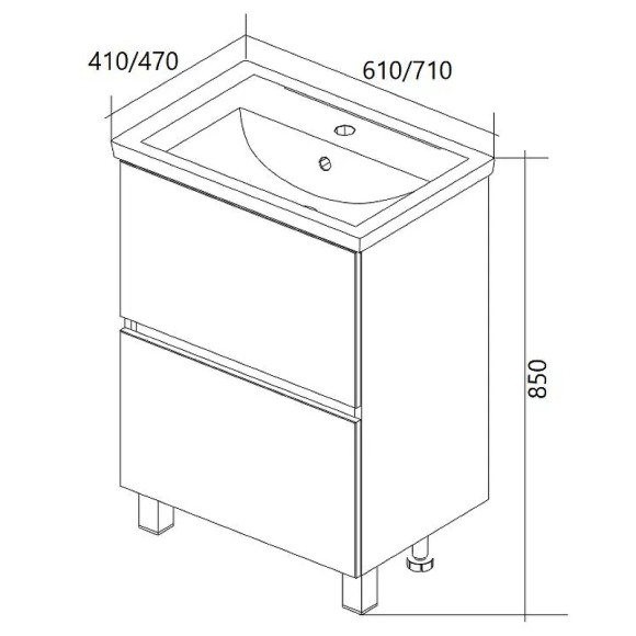 Тумба под раковину 1MarKa Aris 60 У76060 Дуб сонома