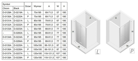 Душевая дверь New Trendy New Soleo Chrome 80 L D-0131A профиль Хром стекло прозрачное Душевая дверь New Trendy New Soleo Chrome 80 L D-0131A профиль Хром стекло прозрачное