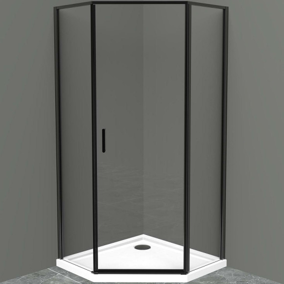 Душевой уголок BelBagno Uno 90х90 UNO-195-P-1-90-C-NERO профиль Черный матовый стекло прозрачное
