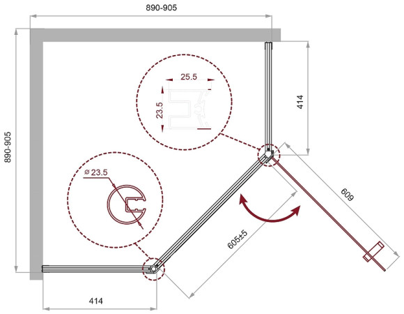 Душевой уголок BelBagno Uno 90х90 UNO-195-P-1-90-C-NERO профиль Черный матовый стекло прозрачное Душевой уголок BelBagno Uno 90х90 UNO-195-P-1-90-C-NERO профиль Черный матовый стекло прозрачное