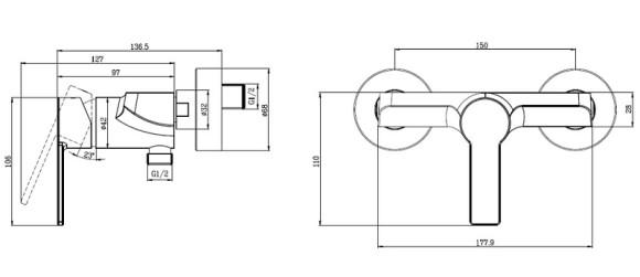 Смеситель для душа Villeroy&Boch Architectura TVS10300100061 Хром Смеситель для душа Villeroy&Boch Architectura TVS10300100061 Хром