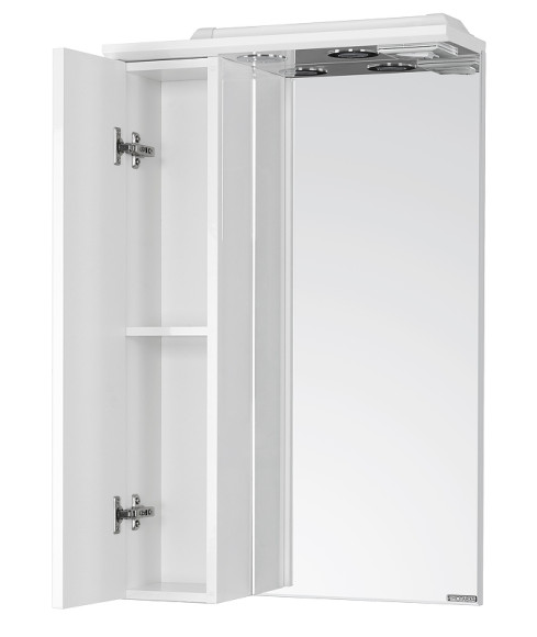 Зеркало со шкафом Aquaton Панда 50 1A007402PD01L с подсветкой Белое
