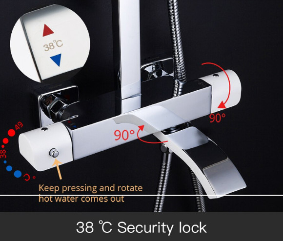 Душевая система Gappo G07 G2407-50 с термостатом Белая Хром