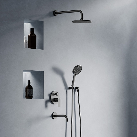 Душевая система Damixa Apollo 947510300 Черная матовая Душевая система Damixa Apollo 947510300 Черная матовая