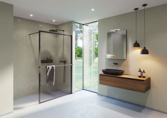 Душевая перегородка Riho Lucid GD400 140 G005045121 (GD414B000) профиль Черный стекло прозрачное Душевая перегородка Riho Lucid GD400 140 G005045121 (GD414B000) профиль Черный стекло прозрачное