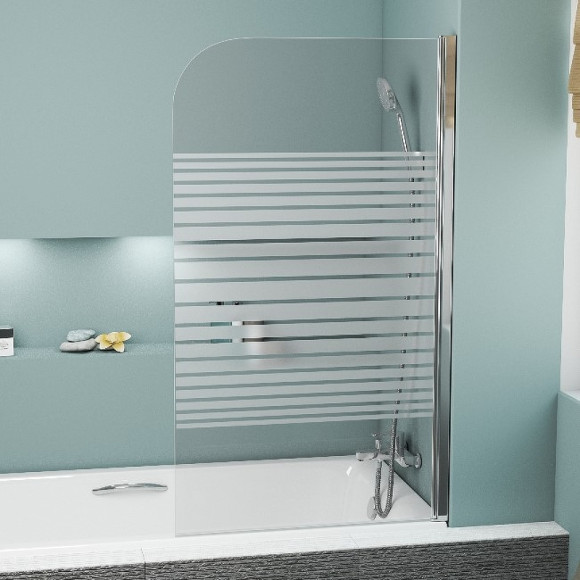 Шторка на ванну Grossman 80 GR-100P Хром стекло с узором Шторка на ванну Grossman 80 GR-100P Хром стекло с узором