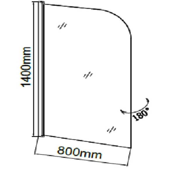 Шторка на ванну Grossman 80 GR-100P Хром стекло с узором Шторка на ванну Grossman 80 GR-100P Хром стекло с узором