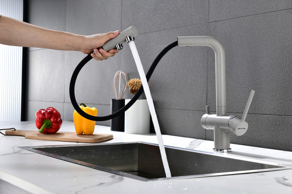 Смеситель для кухни Paulmark Serpentine Se213222-DG Графит Смеситель для кухни Paulmark Serpentine Se213222-DG Графит