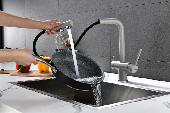 Смеситель для кухни Paulmark Serpentine Se213222-DG Графит Смеситель для кухни Paulmark Serpentine Se213222-DG Графит