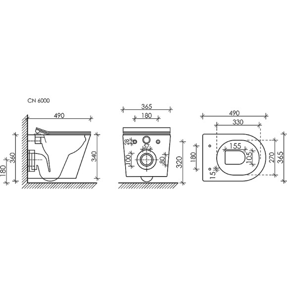Унитаз Ceramicanova Balearica CN6000 подвесной Белый с сиденьем Микролифт