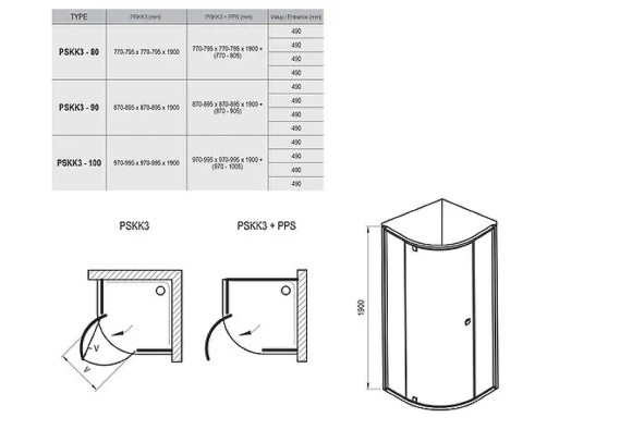 Душевой уголок Ravak Pivot PSKK3 90x90 37677100Z1 профиль Белый стекло Transparent Душевой уголок Ravak Pivot PSKK3 90x90 37677100Z1 профиль Белый стекло Transparent