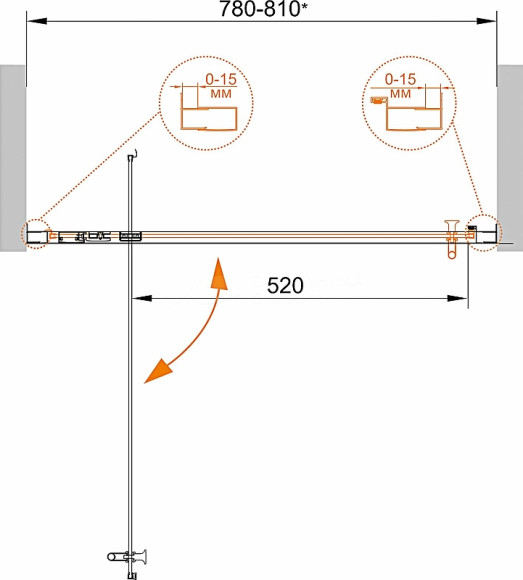 Душевая дверь Cezares Eco 80 ECO-O-BA-1-80-C-Cr профиль Хром стекло прозрачное