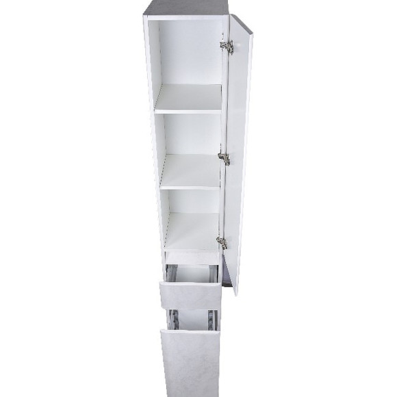 Шкаф пенал Style Line Атлантика 30 Люкс Plus СС-00002277 с бельевой корзиной Бетон крем Шкаф пенал Style Line Атлантика 30 Люкс Plus СС-00002277 с бельевой корзиной Бетон крем