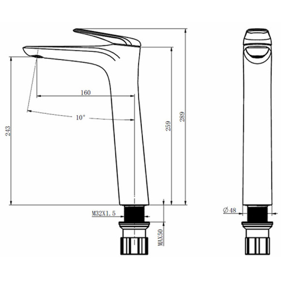 Смеситель для раковины Comforty FC074B-CMT 00-00004534 Черный Смеситель для раковины Comforty FC074B-CMT 00-00004534 Черный
