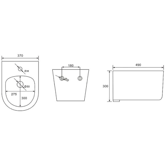 Биде Aquatek Мия AQ1004-00 подвесное Белое Биде Aquatek Мия AQ1004-00 подвесное Белое