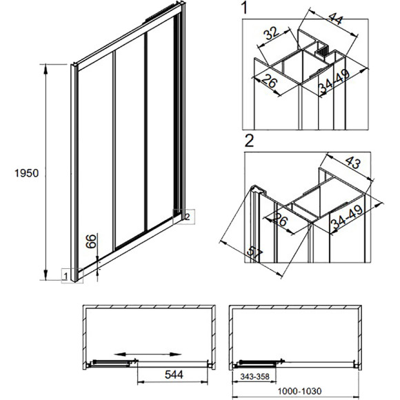 Душевая дверь Veconi Vianno VN-31 100 VN31-100-01-C5 профиль Хром стекло прозрачное Душевая дверь Veconi Vianno VN-31 100 VN31-100-01-C5 профиль Хром стекло прозрачное