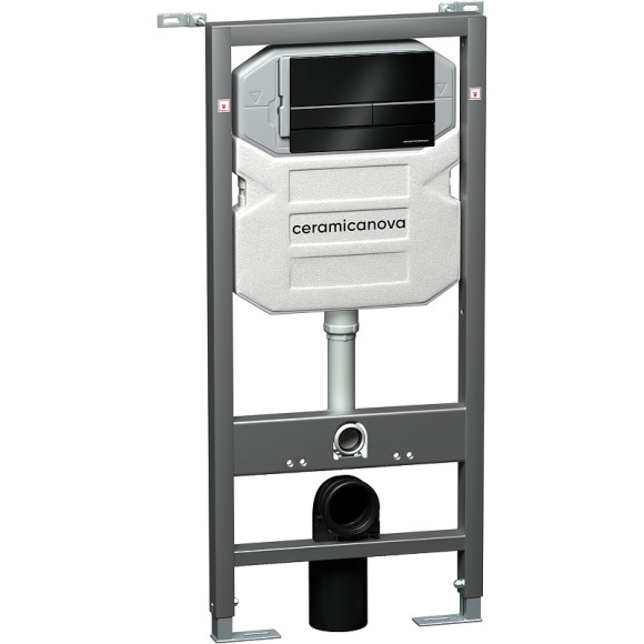 Комплект унитаза с инсталляцией Ceramicanova Balearica CN6000_1002B_1000 с сиденьем Микролифт и Черной матовой клавишей смыва Комплект унитаза с инсталляцией Ceramicanova Balearica CN6000_1002B_1000 с сиденьем Микролифт и Черной матовой клавишей смыва