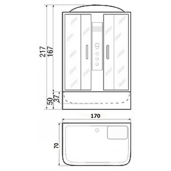 Душевой бокс River Sena 170x70 ТН 10000001807 с поддоном Душевой бокс River Sena 170x70 ТН 10000001807 с поддоном