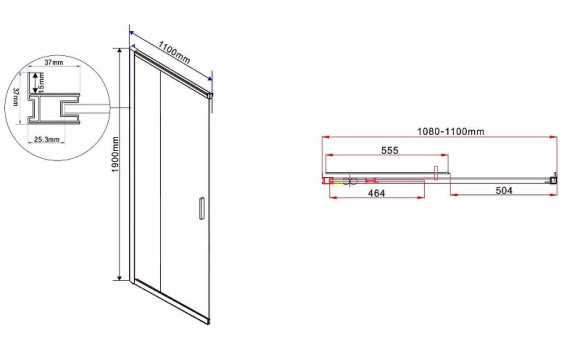 Душевой уголок Vincea Garda 110х90 VSS-1G9011CH профиль Хром стекло шиншилла