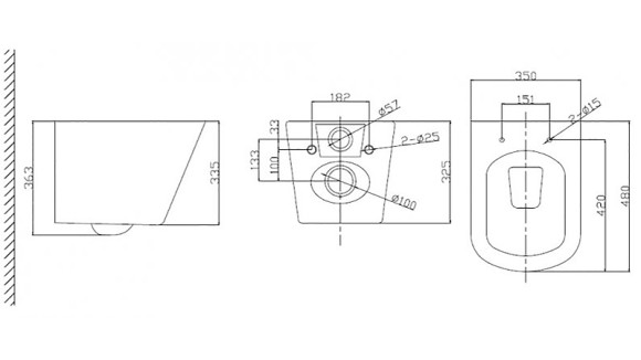 Унитаз BelBagno Due BB3103CHR подвесной без сиденья Унитаз BelBagno Due BB3103CHR подвесной без сиденья