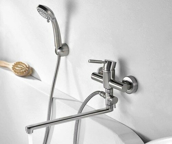 Смеситель для ванны WasserKRAFT Wern 4202L универсальный Хром матовый