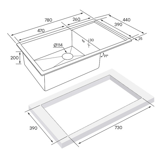 Кухонная мойка Paulmark Gerberg 78F Uni PM217844-BG Брашированное золото