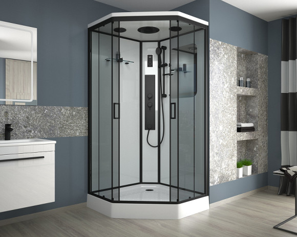 Душевая кабина Niagara Premium 100x100 NG-6902-01GD Black с гидромассажем Душевая кабина Niagara Premium 100x100 NG-6902-01GD Black с гидромассажем