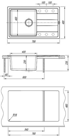 Кухонная мойка Florentina Комби-780 21.395.D0780.202 Шампань Кухонная мойка Florentina Комби-780 21.395.D0780.202 Шампань
