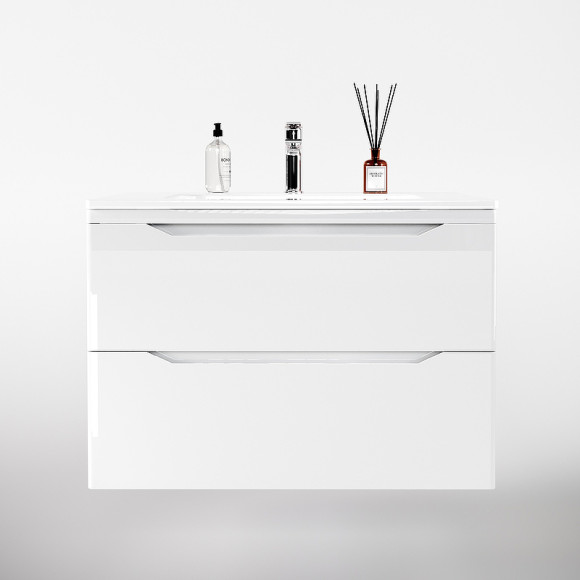 Тумба под раковину Style Line Марелла 80 Люкс Plus СС-00002411 подвесная Белый глянец антискрейтч Тумба под раковину Style Line Марелла 80 Люкс Plus СС-00002411 подвесная Белый глянец антискрейтч