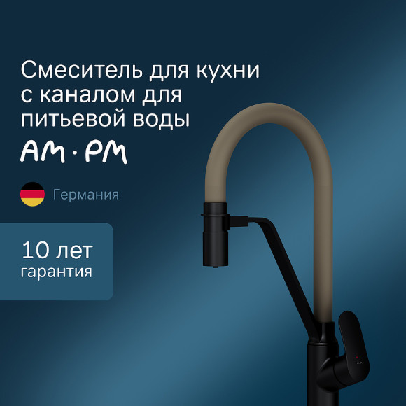 Смеситель для кухни AM.PM Like F8007826 Черный матовый Бежевый Смеситель для кухни AM.PM Like F8007826 Черный матовый Бежевый