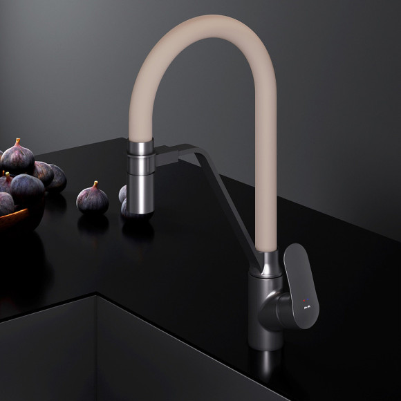 Смеситель для кухни AM.PM Like F8007826 Черный матовый Бежевый Смеситель для кухни AM.PM Like F8007826 Черный матовый Бежевый