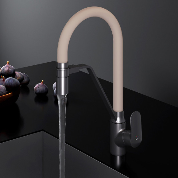 Смеситель для кухни AM.PM Like F8007826 Черный матовый Бежевый Смеситель для кухни AM.PM Like F8007826 Черный матовый Бежевый