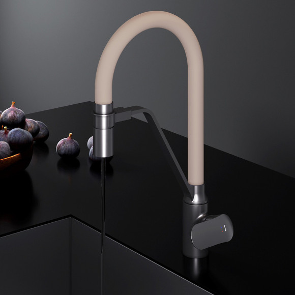 Смеситель для кухни AM.PM Like F8007826 Черный матовый Бежевый Смеситель для кухни AM.PM Like F8007826 Черный матовый Бежевый