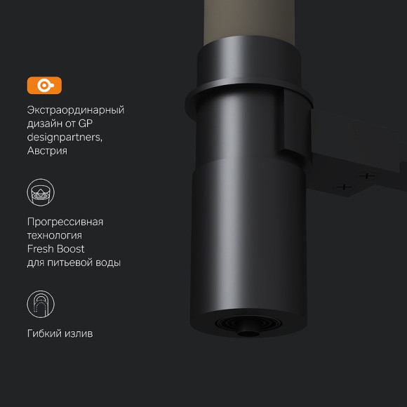 Смеситель для кухни AM.PM Like F8007826 Черный матовый Бежевый Смеситель для кухни AM.PM Like F8007826 Черный матовый Бежевый