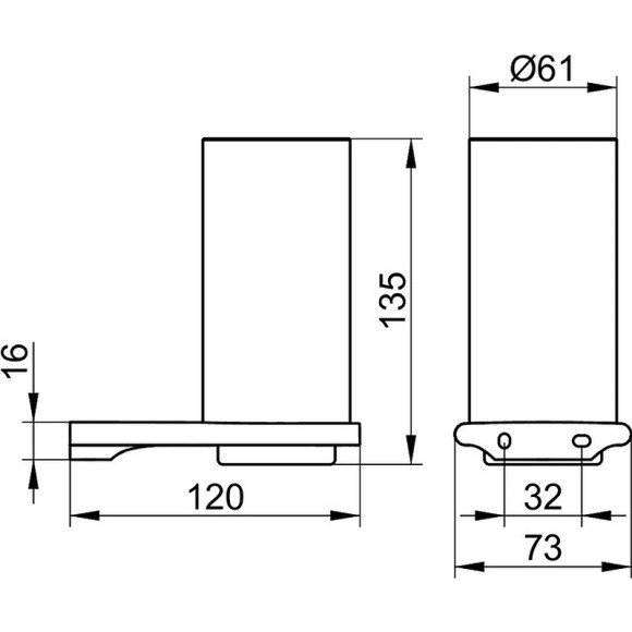Стакан для зубных щеток Keuco Edition 400 11550 059000 Никель шлифованный