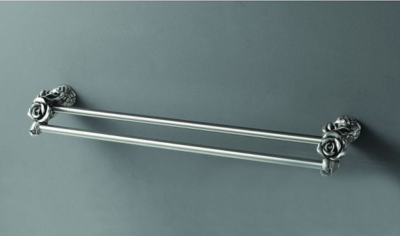 Полотенцедержатель Art&Max Rose AM-0918-T двойной Серебро