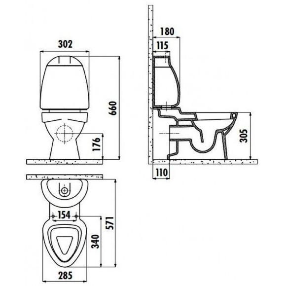 Унитаз компакт Creavit Cocuk CK310-11CB00E-0000 детский Белый без бачка и сиденья
