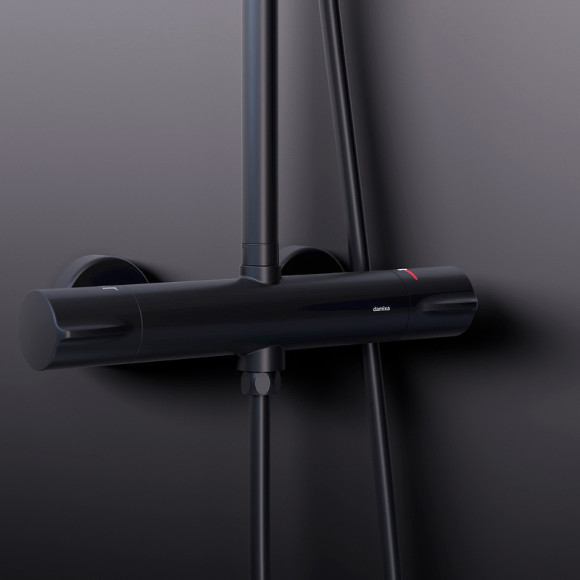 Душевая система Damixa Scandinavian Pure 936800300 с термостатом Черная матовая