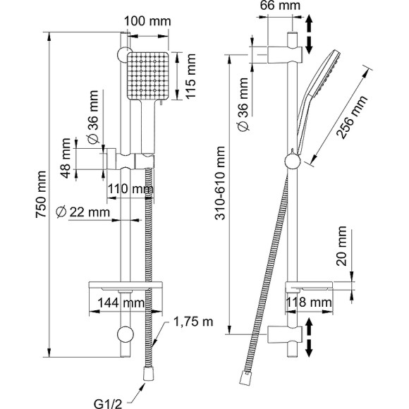 Душевой гарнитур Swedbe Calypso 5084 Хром Душевой гарнитур Swedbe Calypso 5084 Хром
