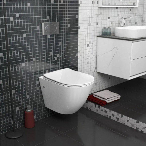 Унитаз Grossman Tornado GR-4411SQ подвесной Белый с сиденьем Микролифт Унитаз Grossman Tornado GR-4411SQ подвесной Белый с сиденьем Микролифт