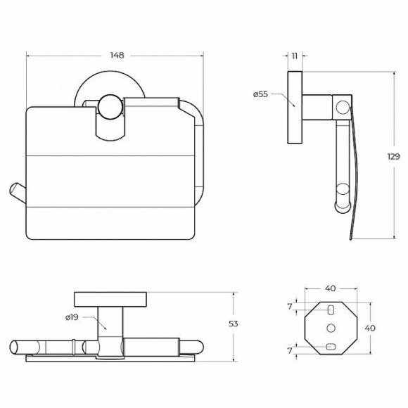 Держатель туалетной бумаги Cezares Relax RELAX-PH-IN с крышкой Сатин