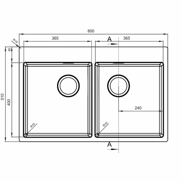 Кухонная мойка Florentina Логика-HM 80 LHM.800.510.B.20.S.10 Нержавеющая сталь сатинированная Кухонная мойка Florentina Логика-HM 80 LHM.800.510.B.20.S.10 Нержавеющая сталь сатинированная