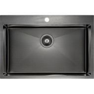 Кухонная мойка Paulmark Kroner 75 PM217551-GM Вороненая сталь Кухонная мойка Paulmark Kroner 75 PM217551-GM Вороненая сталь