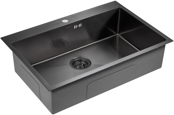 Кухонная мойка Paulmark Kroner 75 PM217551-GM Вороненая сталь Кухонная мойка Paulmark Kroner 75 PM217551-GM Вороненая сталь